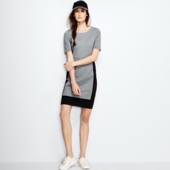 J. Crew Dresses & Skirts - J. Crew Minimalist Gray Black Colorblock Tailored Ponte Dress 8 Modern Workwear